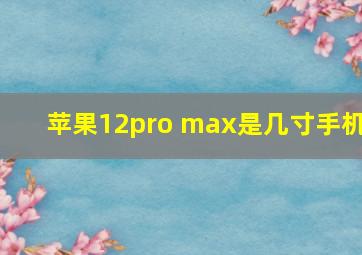 苹果12pro max是几寸手机